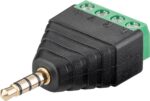 3,5mm Jack (m) Terminal Block - verguld - 4-polig / stereo