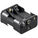 Batterijhouder voor 6 AA-batterijen - push-on bevestiging