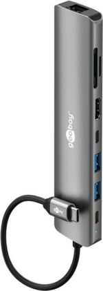 Goobay Slim 8-Port USB Hub with HDMI™ and RJ45, 5 Gbit/s