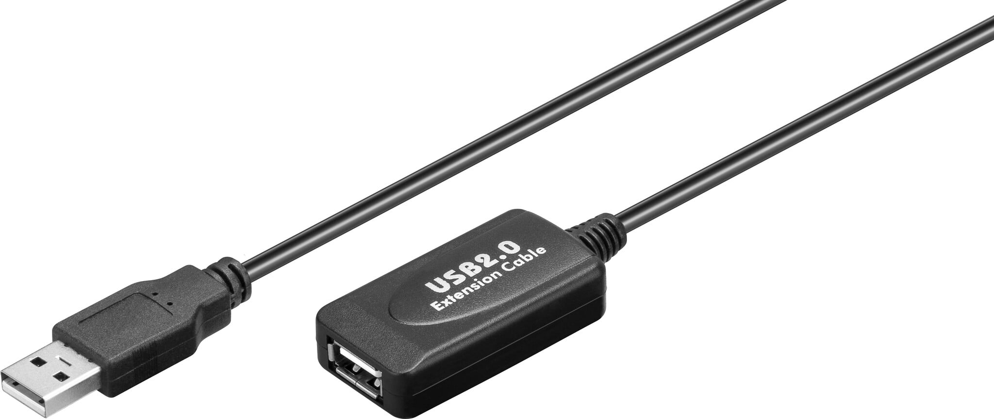 Goobay actieve USB naar USB verlengkabel - USB2.0 - tot 0,5A zwart (meerdere lengtes)