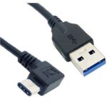 Goobay USB-C haaks (links/rechts) naar USB-A kabel - USB3.0 - tot 0,9A / zwart (meerdere lengtes)