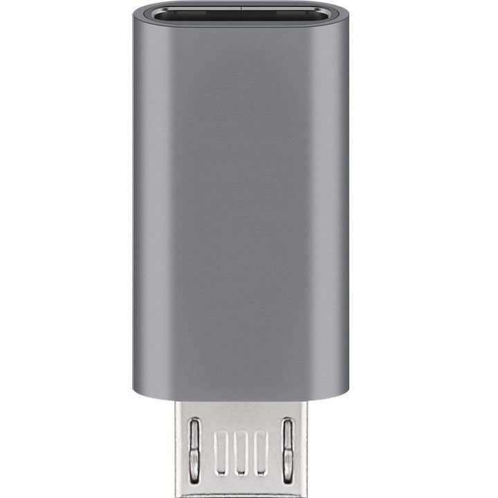 Premium USB Micro B (m) - USB-C (v) adapter - USB2.0 / metaal