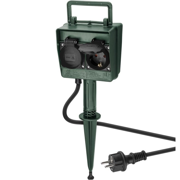 Goobay IP44 outdoor stekkerdoos | 4 contacten | grondpin | 2 meter
