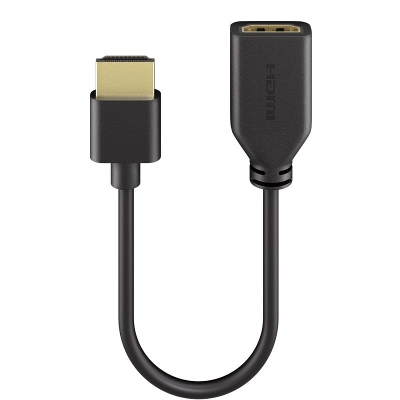 HDMI flexibele adapter | HDMI2.0 (4K 60Hz + HDR) | koper | zwart | 0,10 meter