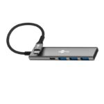 Goobay USB hub (USB-C) | 3x USB-A + 1x USB-C | USB3.0 5 Gbps | aluminium | 0,10 meter