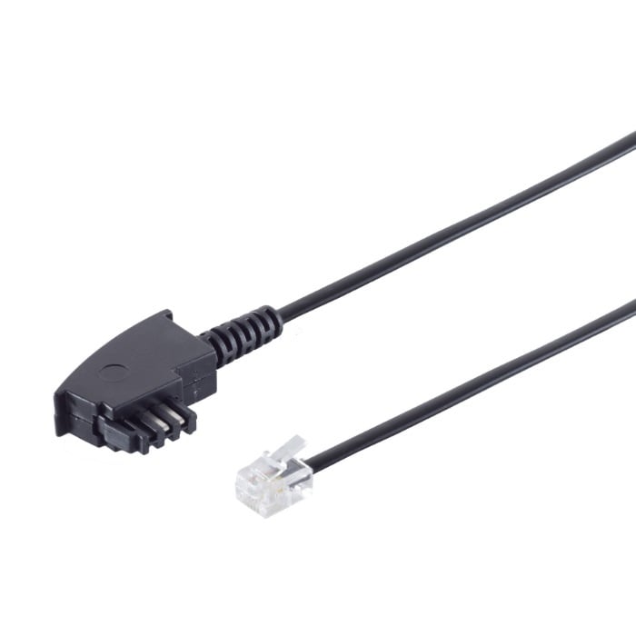 TAE-F - RJ11 telecom kabel | universeel (oud + nieuw) | zwart | 15 meter