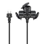 Goobay CEE 7/7 - 3x CEE 7/3 outdoor stroom verlengkabel | IP44 | 3x 1,50mm | zwart (meerdere lengtes)