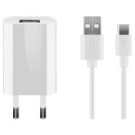 Goobay USB lader | plat | 1x USB-A | incl. USB-C kabel | 5W | | (meerdere kleuren)