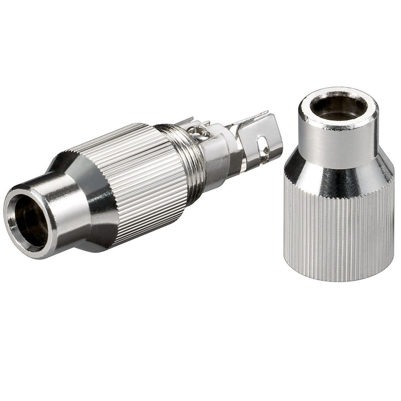 Verbindingsadapter voor 2 coaxkabels / metaal