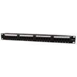 19 inch patch panel | 24x RJ45 | CAT6 | UTP | 1U | zwart