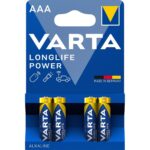 Varta AAA (LR03) Longlife Power batterijen - 4 stuks in blister