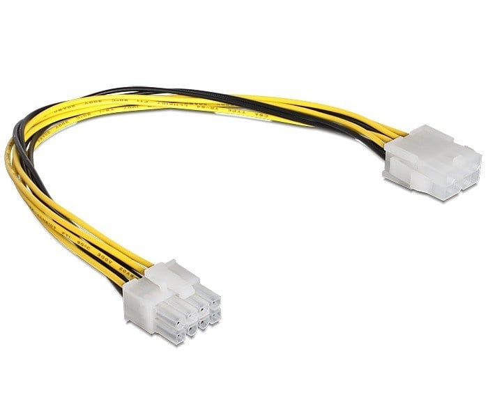 EPS12V 8-pins voeding verlengkabel - 0,30 meter