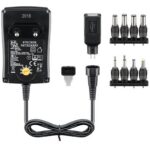 Universele voedingsadapter 3-12V / 1,5A / 18W met 9 verwisselbare pluggen / zwart - 1,8 meter