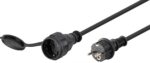 Geaarde voeding verlengkabel outdoor - 3x 1,5mm / zwart - 25 meter