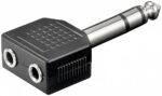 6,35mm Jack (m) - 2x 3,5mm Jack (v) stereo audio adapter splitter
