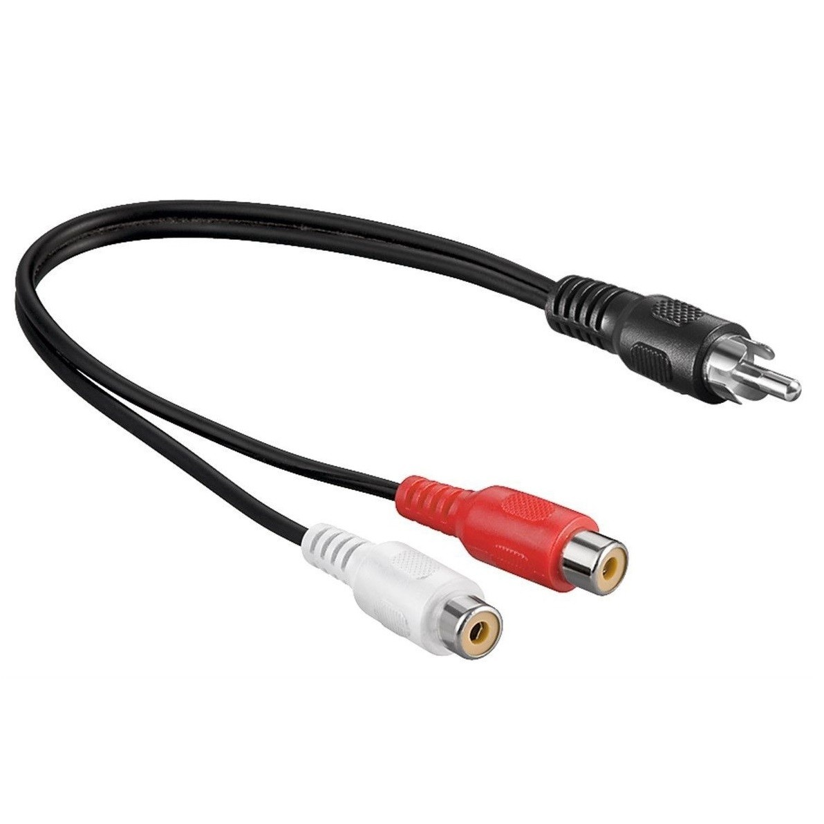 Subwoofer/Tulp mono (m) - Tulp stereo (v) audio adapter - 0,20 meter