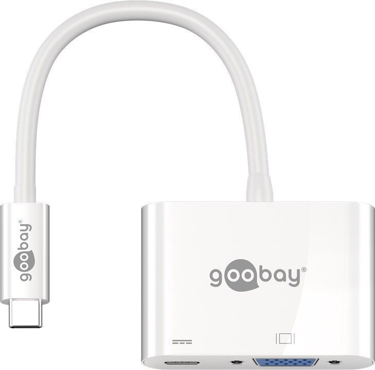 USB-C naar VGA en USB-C PD adapter met DP Alt Mode (1920 x 1200) / wit - 0,15 meter