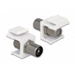 Keystone module F (v) - Coax IEC (m) / wit