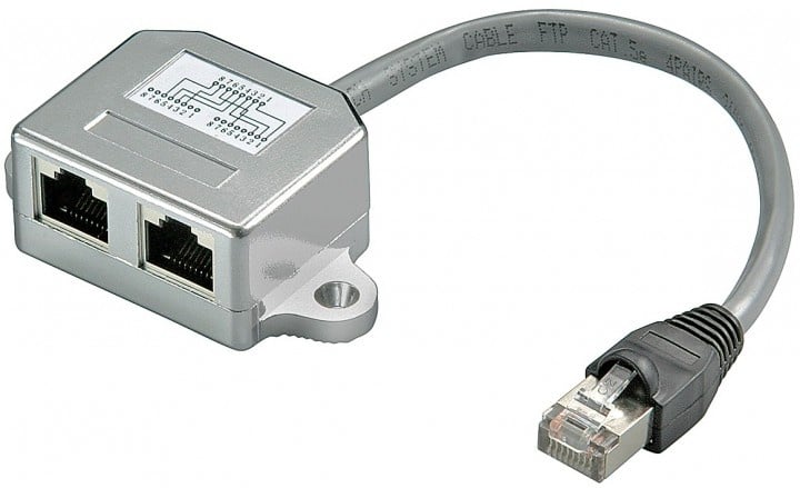ISDN splitter - 1x RJ45 (m) - 2x RJ45 (v) - versie 3 - 0,15 meter