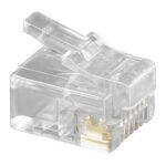 RJ12 krimp connectoren (6P6C) voor platte telefoonkabel - 10 stuks / transparant
