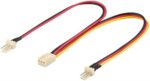 3-pins Case Fan (v) - 2x 3-pins Case Fan (m) splitter - 0,20 meter