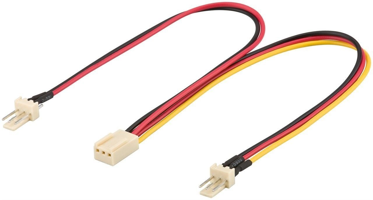 3-pins Case Fan (v) - 2x 3-pins Case Fan (m) splitter - 0,20 meter