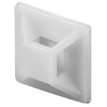 Zelfklevende houders voor Tie-wraps tot 3,6mm breed / 20 x 20mm / transparant (100 stuks)