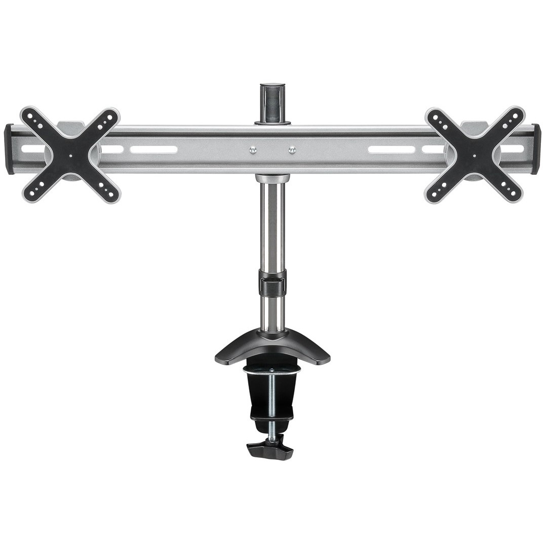 Goobay Twin bureaubeugel voor 2 monitoren tot 23 inch / full motion / zilver/zwart