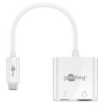 Goobay USB-C naar HDMI 4K 60Hz en USB-C PD 60W adapter / wit - 0,15 meter