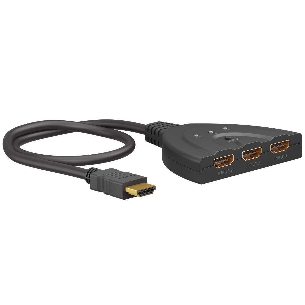 Goobay HDMI schakelaar 3 naar 1 - HDMI1.4 (4K 30Hz) / zwart - 0,50 meter