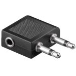 3,5mm Jack stereo audio vliegtuigadapter - haaks / zwart