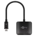 USB-C naar DisplayPort en HDMI 4K 60Hz adapter | zwart | 0,15 meter