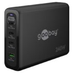 Goobay thuislader met 3x USB-C PD en 1x USB-A QC | GaN | 240W | zwart