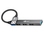 Goobay USB hub (USB-A) | 4x USB-A | USB2.0/3.0 | aluminium | 0,10 meter