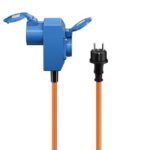 Camping stroomkabel met extra stopcontact | CEE 7/7 - CEE 3-pins 230V/16A | 3x 2,50mm | IP44 | 1,5 meter