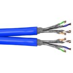 SFTP CAT7a+ duplex netwerkkabel | vaste aders | AWG22 | LSZH | blauw | 50 meter