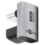 Goobay USB-C haakse adapter | haaks (U-bocht) | USB4 40 Gbps | PD 240W | 8K 60Hz | aluminium