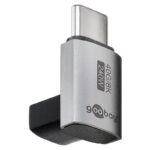 Goobay USB-C haakse adapter | boven/beneden (lang) | USB4 40 Gbps | PD 240W | 8K 60Hz | aluminium