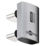 Goobay USB-C koppelstuk (m-m) | haaks (U-bocht) | USB4 40 Gbps | PD 240W | 8K 60Hz | aluminium