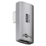 Goobay USB-C haakse adapter | links/rechts (gedraaid) | USB4 40 Gbps | PD 240W | 8K 60Hz | aluminium