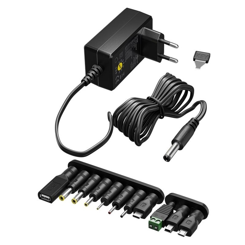 Goobay universele voedingsadapter | 3-12V | 12W | 11 pluggen | 1,8 meter