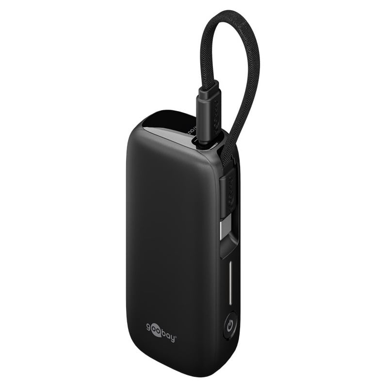 Goobay powerbank met kabel | USB-C PD 20W + USB-A QC | 5.000 mAh