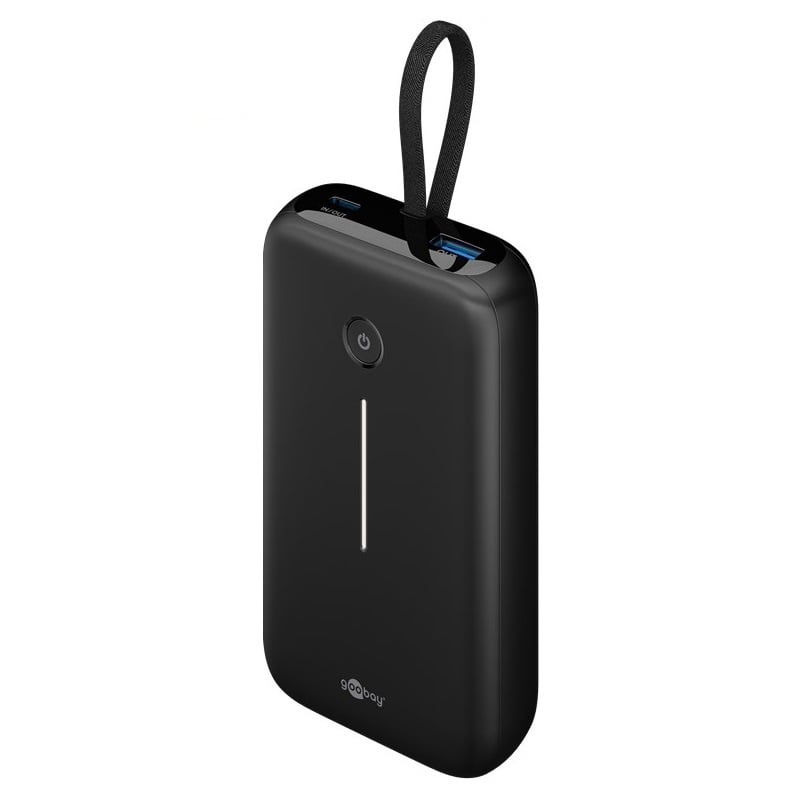 Goobay powerbank met kabel | 2x USB-C PD 20W + 1x USB-A QC | 20.000 mAh