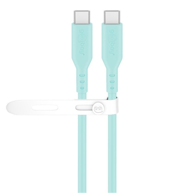 Goobay USB-C siliconen kabel | USB2.0 | PD 60W | turquoise | 1,5 meter