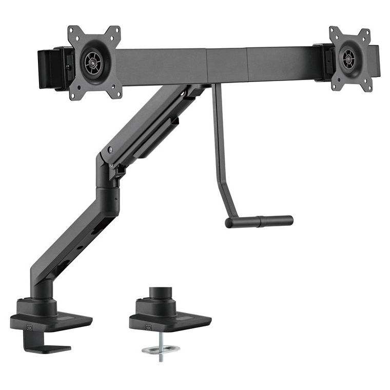 Goobay bureaubeugel voor 2 monitoren tot 32 inch | interactief met crossbar