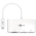 Goobay USB-C - DisplayPort 4K 60Hz, HDMI 4K 30Hz en VGA 1080p adapter | wit | 0,15 meter