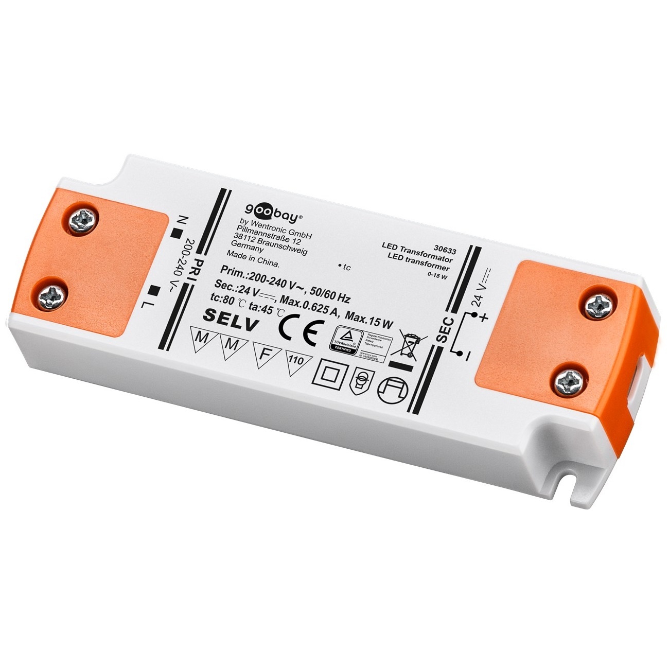 Goobay LED-transformator | 24V DC | 15W | IP20