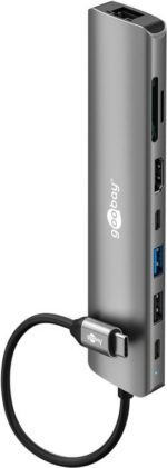 Goobay Slim 8-Port USB Hub with HDMI™ and RJ45, 5 Gbit/s