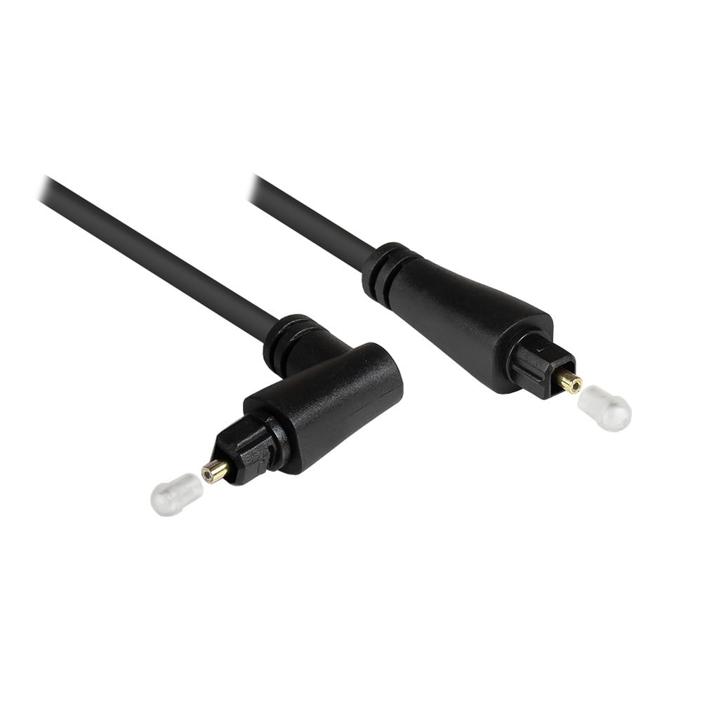 Goobay Digitale optische Toslink audio kabel met haakse connector en draaibare kop - 4mm / zwart (meerdere lengtes)