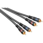 Goobay Tulp stereo audio kabel - verguld / koper zwart (meerdere lengtes)